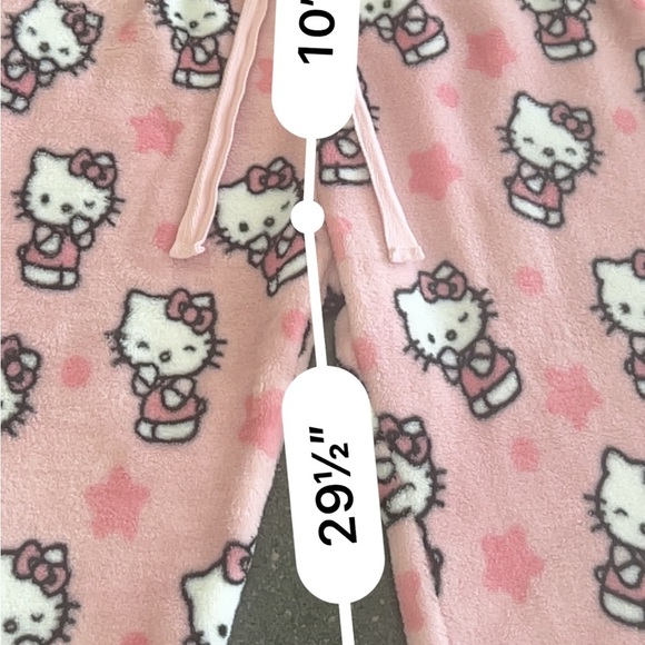 Hello Kitty Pink Cartoon Pajama Bottoms size M junior - Picture 3 of 6